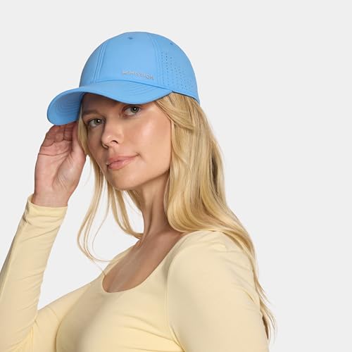 MISSION Cooling Vented Performance Hat Unisex Cap for Workouts, Golf & Running, Sweat & Water Activated Technology - color: Vibrant Blue