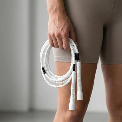 Pro-Grade Beaded Jump Rope for Beginners - color: Black/White