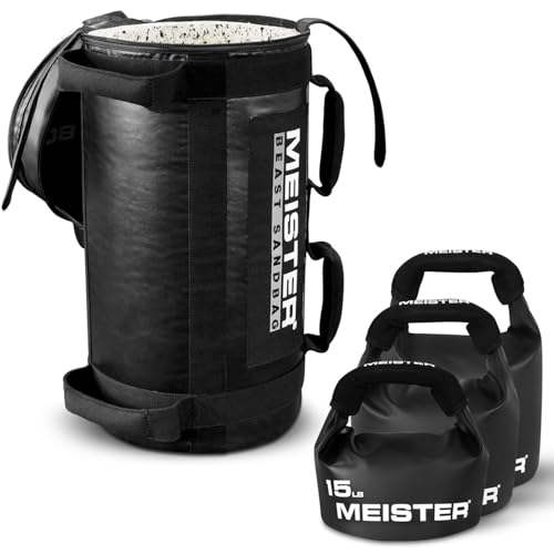Meister 80lb BEAST Fitness Sandbag Package w/ 3 Removable Kettlebells - Black