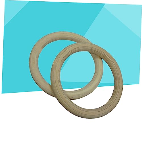 BESPORTBLE Pair Gymnastic Rings Fitness Ring Exercise Rings Workout Rings aldult Stretch Ring Bamboo Child - color: Khaki