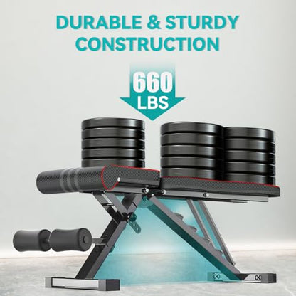 Adjustable/Foldable Weight Bench, 660LBS Home Gym Workout Bench Lifting Sit-up Exercise Bench for Bench Press