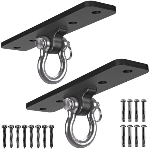 Dolibest Wall Mount Bracket, Ceiling Anchor for Home Suspension Training Kit, Suspension Straps, Gymnastic Rings, Yoga Swing & Hammock, Body Weight Strength Training Systems&Boxing Equipment (2Pcs)