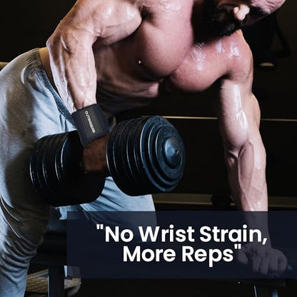 18" OG-Grade Wrist Wraps for Weightlifting – Heavy Duty Wrist Support with Thumb Loop & Lockdown Strap – Wrist Straps for Powerlifting, Bench Press & Gym Training - color: Navy Grit