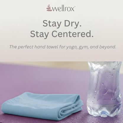 Microfiber Yoga Hand Towel – Super Soft, Quick-Dry, Non Slip Yoga Towel for Hot Pilates, Gym & Workouts (26.5" x 16", Blue) - color: Blue
