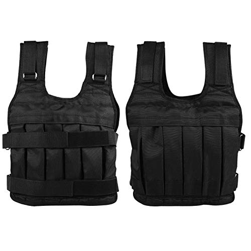 Weight vest, 50 kg high performance exercise Weighted vest Strength training vest Black oxford cloth for weight loss Staying healthy