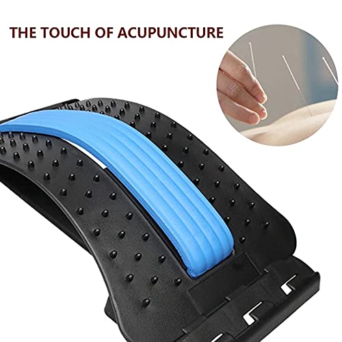 Back Massager Stretcher Equipment Massage Tools Massageador Magic Stretch Fitness Lumbar Support Relaxation Spine Pain Relief (Black) - color: Black
