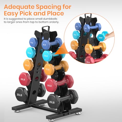 TomCare 6-Tier|5-Tier|4-Tier|2-Tier Dumbbell Rack Stand Only, Weight Rack for Home Gym Storage Stand for Weights Metal Weight Stand Dumbbell Holder (Dumbells not Included)