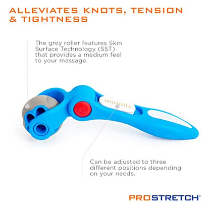 ProStretch Uno Fascia Muscle Roller, Portable & Adjustable Hand-Held Massage Tool for Muscle Recovery and Deep Tissue Therapy