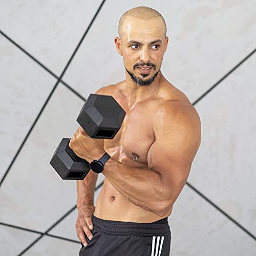 Hex Dumbbells 40 LB Pair Exercise & Fitness Weights Dumbbell For Men & Women 40 Pound Free Weights Set