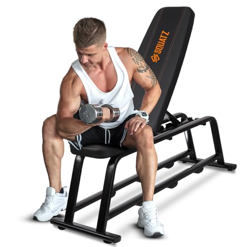 Foldable Flat Weight Bench, Heavy-Duty Workout Bench for Home Gym, Compact and Portable Design, Adjustable and Durable Built with Cushioned Backrest for Strength and Resistance Training