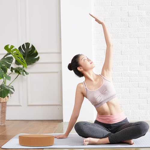Cork Yoga Blocks High Density Oval Shape Non-slip Soft Yoga Accessories for Women and Men for Pilates Stretching Calf and Heel Support