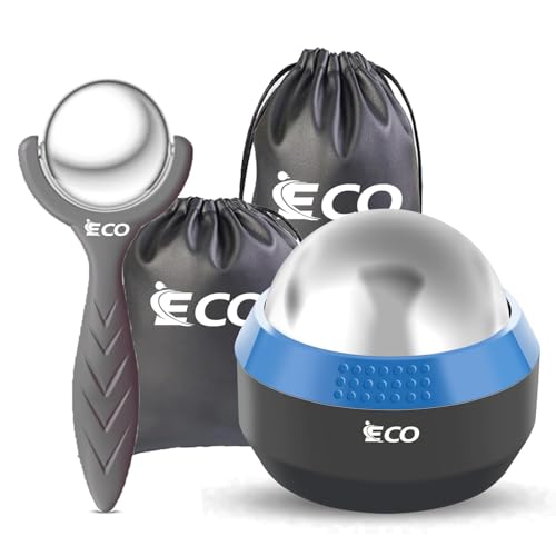 Cold Massage Roller Ball - Ice Roller Ball for Muscles Deep Tissue, Cold & Heat Therapy, Plantar Fasciitis Roller - color: Blue+black