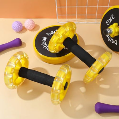 POPETPOP Ab Roller Wheel - Tummy Weight Equipment, Ab Wheel for Core Training, Hand Weights Dumbbell for Men/Women, Home Gym Equipment (Yellow)