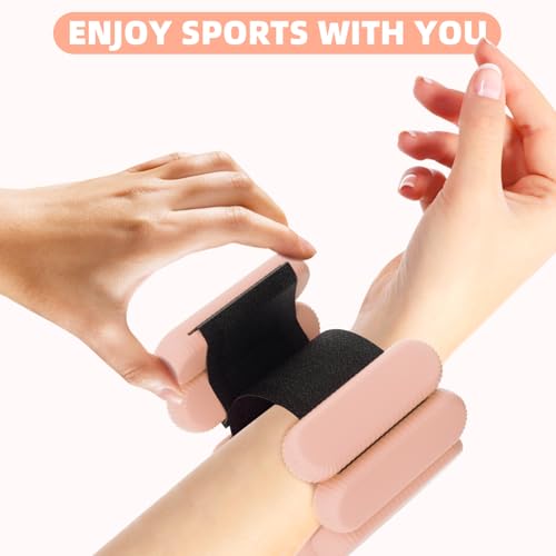 YOVKOK Adjustable Wrist Ankle Weights, 2 LBS/Pair, Bundle Options - color: Flesh Pink