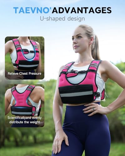 Adjustable Weighted Vest for Women Men, 6-12lb/12-20lb/20-32lb Comfort Fit - U-Shaped Ergonomic Weight Vest with 6 Removable Iron Sandbags, Large Front Mesh Pocket & Reflective Strips, Ideal for Running, Walking, Strength Training, HIIT, Cardio Workouts