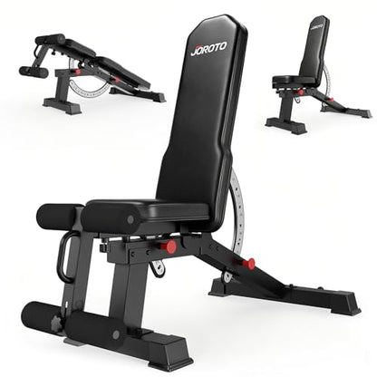 JOROTO Adjustable Weight Bench, 1500LB Heavy Duty Bench Press, Workout Bench for Home Gym Strength Training Exercise, Flat Incline Decline Sit Up Bench for Full Body Exercise