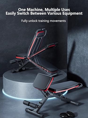 Foldable Weight Bench Adjustable Weight Bench Strength Training Bench Adjustable for Small Apartment