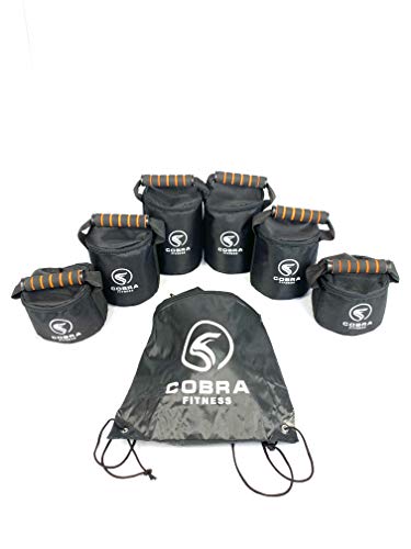 6 Pcs Adjustable Heavy Fitness Power Sandbag, Portable Adjustable Canvas Sand Kettlebell Soft Sand Bag, Weightlifting Dumbbell for Home Training, Fitness, Yoga Workout, Small, Medium, Large