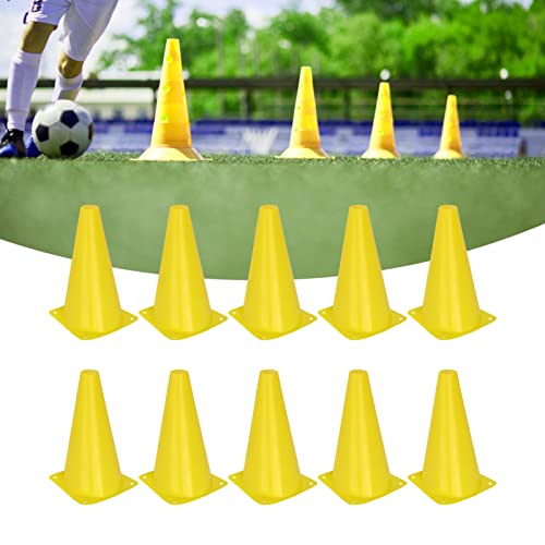 23cm Soccer Training Cones - 10-Pack Polyethylene Field Markers for Football, Basketball, and Agility Drills