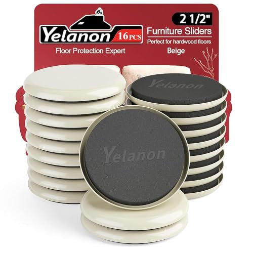 Furniture Sliders (2.5” Beige) - 16-Pack Floor Protectors & Movers Sliders - Multi-Surface Non-Marring Pads - Effortless Glide Technology - size: 16pcs Beige 2.5"