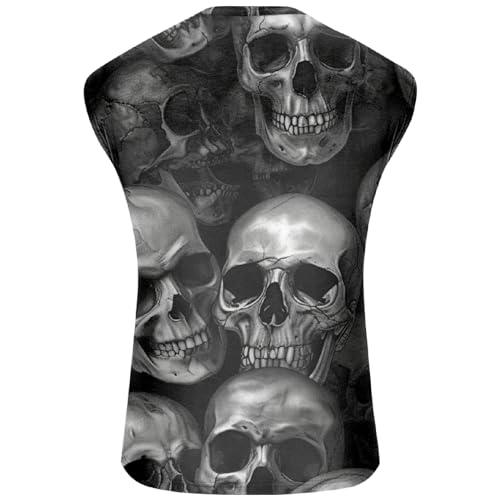 domirica Graphic Tank Tops Men Skull Printed Sleeveless Summer Oversized Loose Gym Workout Breathable Sportswear