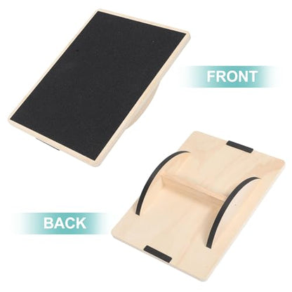 LALAFINA Wooden Yoga Balance Board Wobble Board Anti-slip Fitness Prop for Adults Home Workout Coordination Training Stability Exercise Equipment