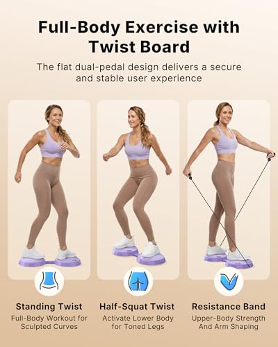 Merach Foldable Twist Board, Waist Twister Machine Exercise with Counter - 3.1 pounds Lightweight Silent Ab Twister Board for Home Workout, Portable Waist Twisting Machine for Core, Legs & Arms