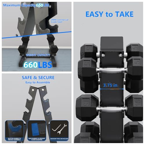 Dumbbell Rack Stand Only,A-Frame Dumbbell Weight Rack for Home Gym,Space Saving, Easy Assembly,6 Tier