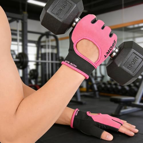 Anti-Slip Workout Gloves for Women Men - Breathable Mesh Fingerless Gloves for Fishing Gym Exercise Fitness
