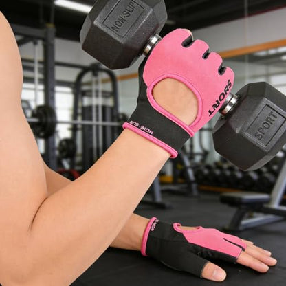 Anti-Slip Workout Gloves for Women Men - Breathable Mesh Fingerless Gloves for Fishing Gym Exercise Fitness