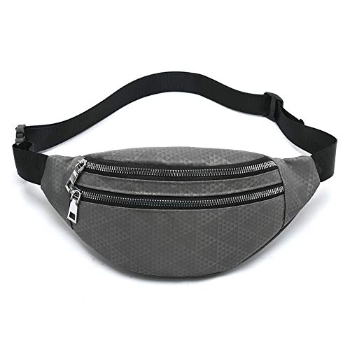 MOCE Waist Bag Fanny Pack for Men & Women Fashion Water Resistant Hip Bum Bag with Adjustable Belt for Travel Hiking Running Outdoor Sports.(Dark Gray01) - color: Dark gray