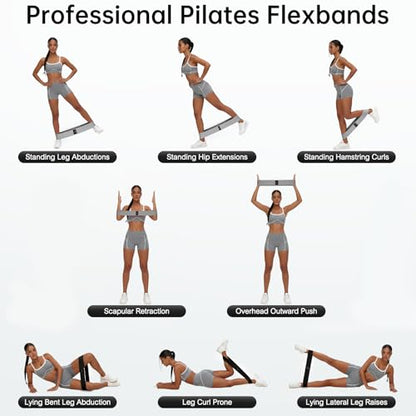 Renoj Resistance Bands for Working Out: 3-Set Professional Exercise Bands for Pilates, Yoga, Home Gym, Booty, Leg Training | Heavy/Medium/Light Fabric Loops for Women Men