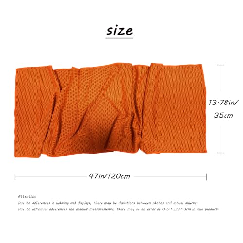5 Pack Cooling Towel 47"x13.78"(120x35cm) Microfiber, Soft Breathable Chilly Towel Stay Cool for Yoga, Sport, Gym, Workout, Camping, Fitness, Running(5, Grey+Blue+Rose Red+Purple+Orange)