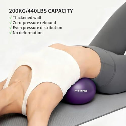FITMIND_Pilates Ball 10 Inch Anti-Burst Slip Resistant Mini Yoga Ball for Fitness, Core Training, Physical Therapy, Balance, Stability, Stretching 200kg 440lbs Capacity