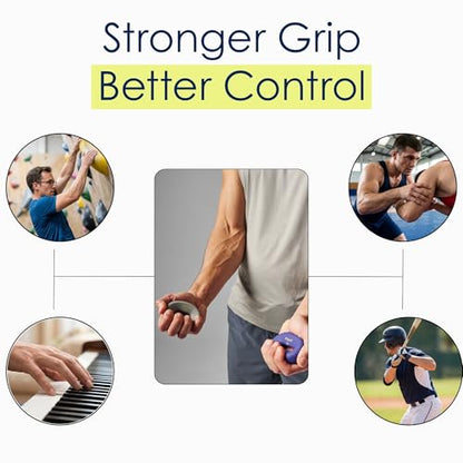 EQYP Hand Grip Strengthener Set Adjustable Resistance – Forearm & Finger Exerciser Kit, Light Medium Heavy, Includes Counter Grip & Donut Squeeze Balls for Strength Training & Home Use - color: Multicolor – Donut Squeeze Grip