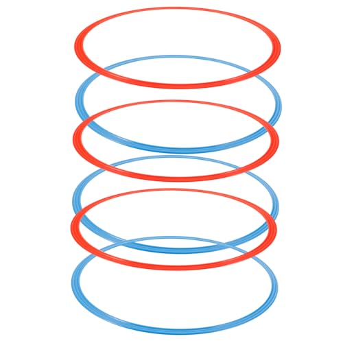 Happyyami 6 Pack Soccer Agility Rings Training Equipment Set for Boys and Girls Adults Abs Plastic Durable for Football Soccer Basketball Random Color