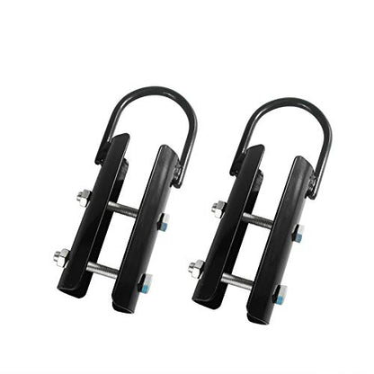 2Pcs Climbing Rope Clamp, 2.0” Rope Attachment Hook Accessories, Rope Clasp for Rope Climb, Climbing Training Garage Home Gym Workout Fitness Strength Training (2.0" 2PCS Black)