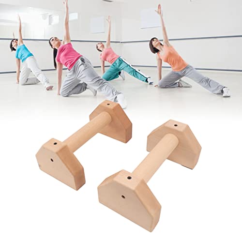 Pack of 2 Wooden Push Up Handles, Non-Slip Pushup Bar Handstand Parallettes Bars for Calisthenics and Fitness (30 cm / 11.8 inches)
