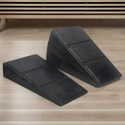 Slant Board for Calf Stretch - 3-Level Foam Ramp Plate, Non-Slip Stretching Support Tool for Yoga Pilates Training, Lightweight Recovery Aid | Home Gym Fitness Flexibility Balance Strength