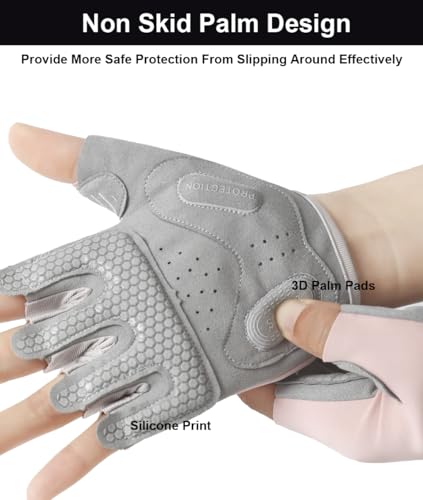 Workout Gloves for Women & Men, Anti-Slip Fingerless Gloves for Weightlifting, Mens Workout Gloves Gym Gloves Fitness Gloves