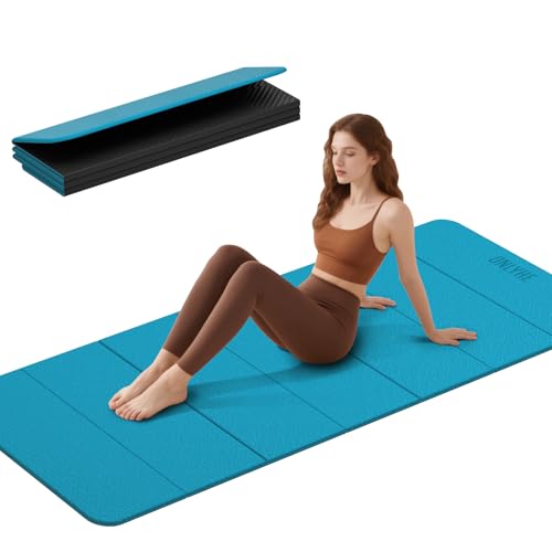 Foldable Yoga Mat 75"x31.5"x0.24" - Extra Large Lightweight TPE Exercise Mat, Double Non-Slip for Pilates, Home Workouts & Outdoor Use