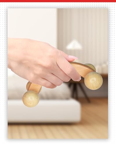4 Balls Wooden Muscle Roller Massager - Handheld Massage Wood Therapy Massage Tools for Deep Tissue Muscles Comfort, Relaxation, & Circulation