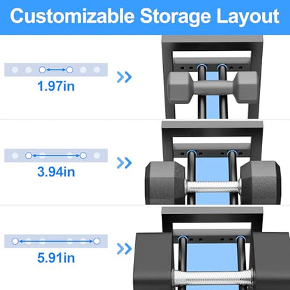 3 Tier Adjustable Dumbbell Rack - Heavy-Duty 450LB Capacity Weight Storage Stand for Dumbbells, Space-Saving Weight Rack Home Gym Organizer (Rack Only)
