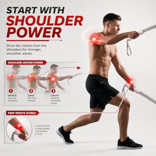 PROIRON Cordless Battle Rope Weighted Ropeless Battle Ropes for Home Gym Workout Exercise Rope for HIT Training Rope for Men & Women Black