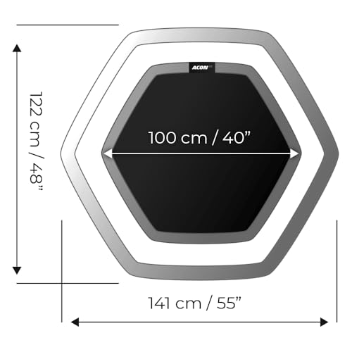 Acon FIT 55in Trampoline Hexagon, Black, Mini Fitness Rebounder
