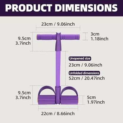 Resistance Bands with Handles 6 Tube Multifunction Tension Rope, Sit-Up Exercise Equipment with Foot Pedals and Handles，Pedal Resistance Band for Abdomen, Waist, Arm, Leg - color: Blue