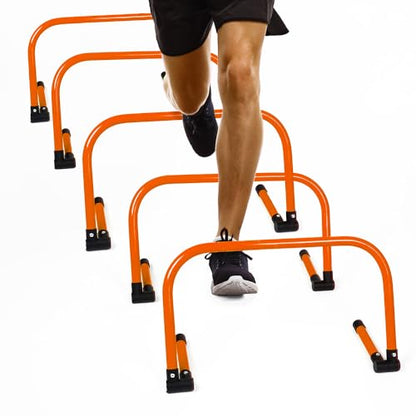 Body Sport Adjustable Athletic Speed Training Hurdles, Jumping & Speed Training Fitness Equipment, Hurdles for Track & Field, Basketball, Soccer & More, Set of 5