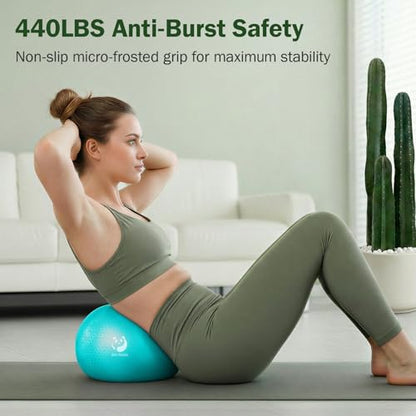 Slim Panda Pilates Ball, 9 Inch Small Exercise Ball, Anti Burst Mini Yoga Ball for Stability, Workout, Barre, Core Strength, Physical Therapy, Balance, Stretching