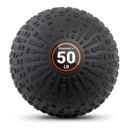 Marcy Slam Ball, 10–50 lbs Dead Weight, Non-Bounce, Sand-Filled Medicine Ball with Durable PVC Shell & Textured Grip for Slams, Tosses, Core & Full Body Training - size: 50 LB