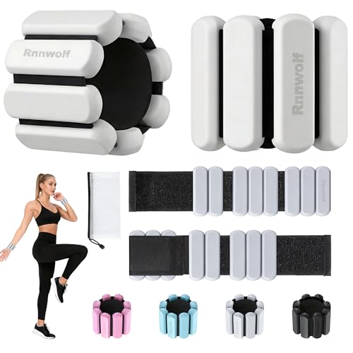 Wrist Ankle Weights for Women Men 2lbs /Pair - Adjustable Arm Leg Pilates Weights Weighted Bangles Wristbands for Gym, Yoga, Strength Training Fitness Workout - color: Grey